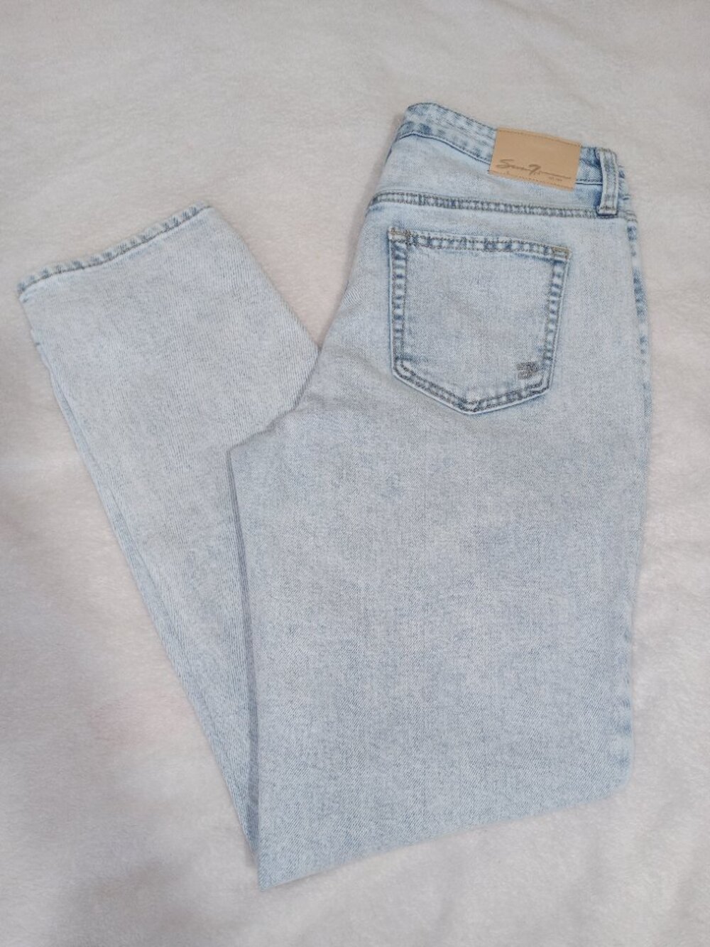Seven7 Slim Straight Jeans Womens 4 Light Wash Y2K 90s Minimal Denim - Picture 9 of 12